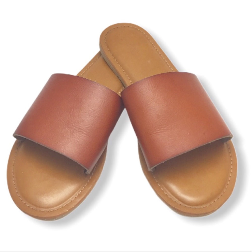 Universal Thread Krissy Cognac Leather Sandals 8